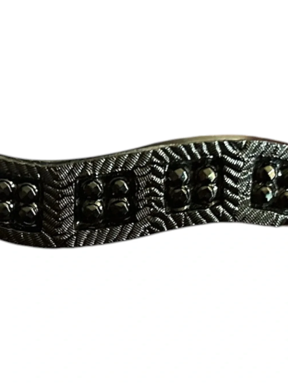 Victorian French Jet Mourning Bar Brooch Textured Bar Pin